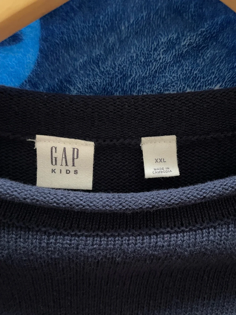 Gap Kids Cotton Rollneck   Crewneck Navy Sweater with American Flag, XXL